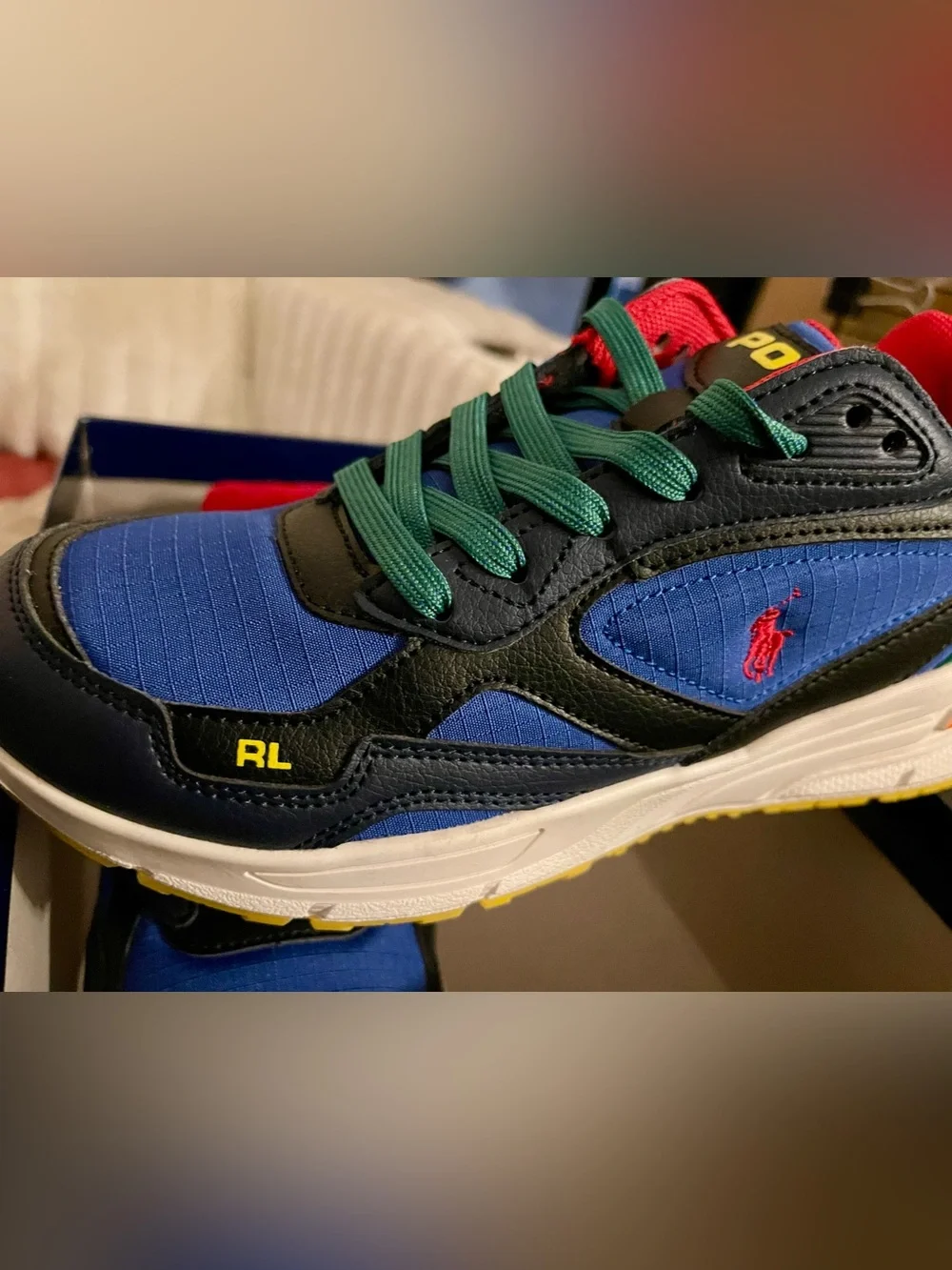 Polo by Ralph Lauren Kids Blue & Red Athletic Sneakers